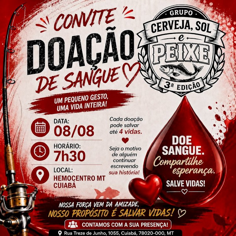 Grupo feminino de pescaria promove campanha de doação de sangue em Cuiabá | Estadão MT