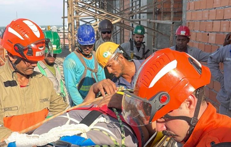 Trabalhador é Resgatado Após Queda de Três Metros em Obra em Sinop