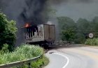 Caminhões batem de frente, pegam fogo e dois motoristas morrem na BR-070 em MT