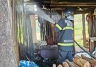 Incêndio atinge estrutura de madeira utilizada para defumação em Água Boa
