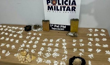 PM prende dois faccionados com mais de 1,1 mil porções de cocaína e tabletes de maconha