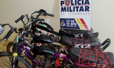 PM flagra menores em motocicletas artesanais e responsáveis são autuados em Água Boa