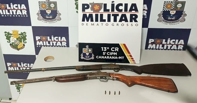 Polícia Militar apreende duas armas de fogo em residência de Canarana