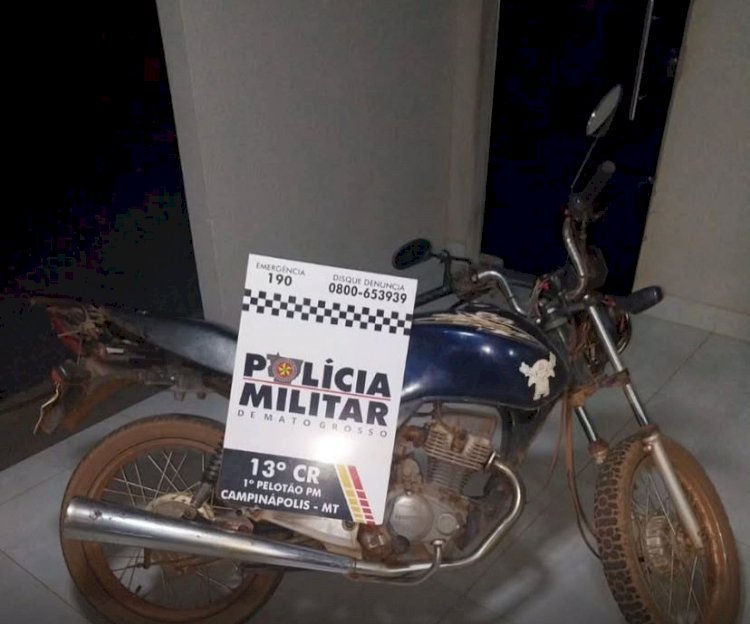 PM apreende motocicleta conduzida por menor de idade em Campinápolis