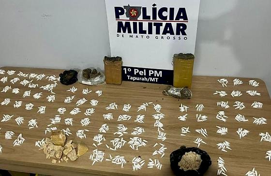 PM prende dois faccionados com mais de 1,1 mil porções de cocaína e tabletes de maconha