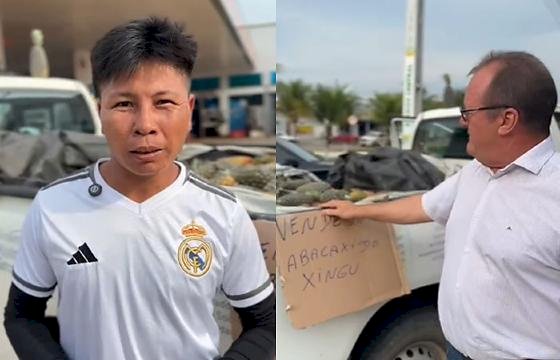 Prefeitura incentiva produção sustentável e indígenas Kaiabi vendem abacaxis em Querência