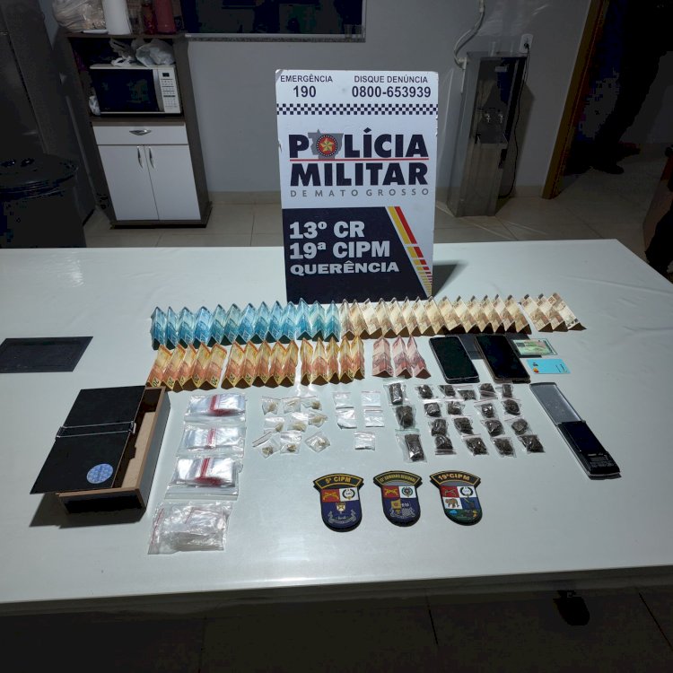 Polícia Militar de Querência prende suspeito e apreende menor por tráfico de drogas no Setor F