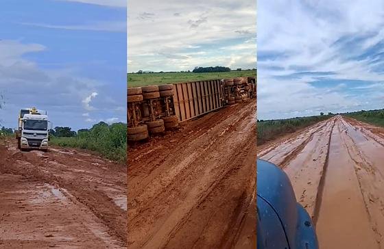 Chuvas deixam trechos da MT-100 críticos em Araguaiana: vereador cobra imprensa de Barra do Garças