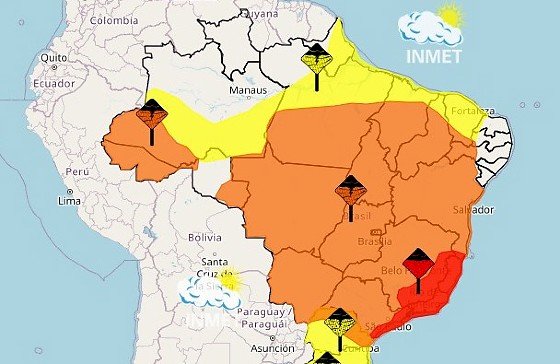 Inmet amplia alerta de perigo para chuvas intensas para todo estado