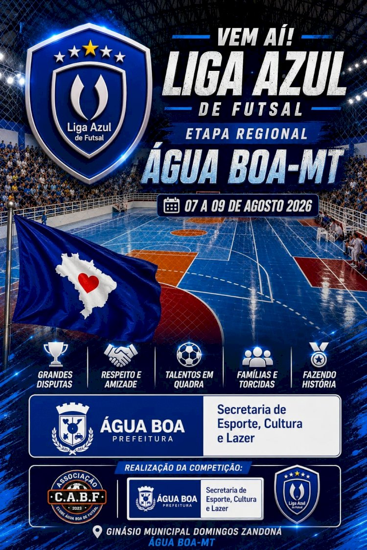Água Boa será palco da Liga Azul de Futsal com equipes de vários estados do Brasil